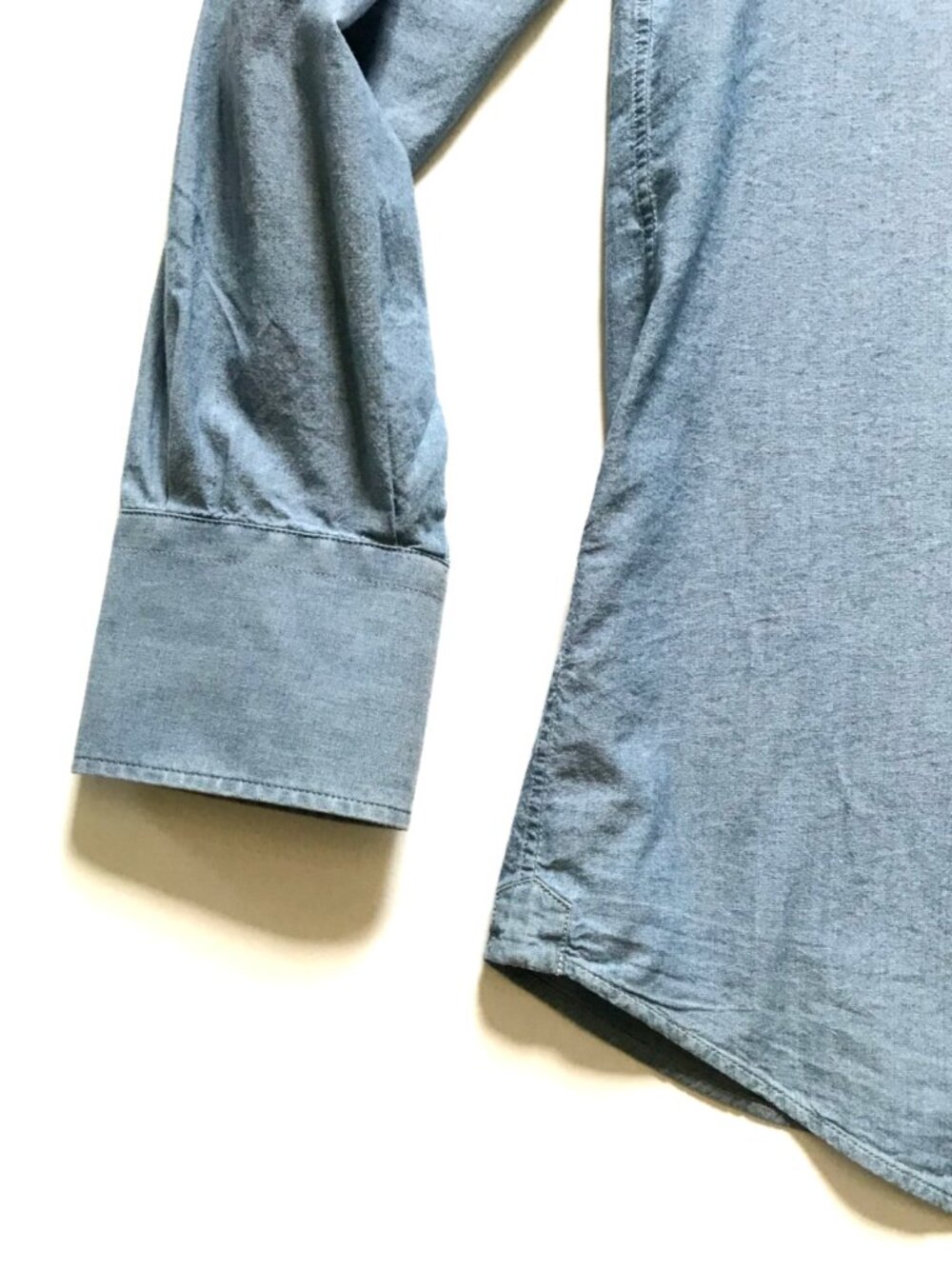 Brunello Cucinelli Denim Button Down Shirt Mens Large Blue Chambray Long Sleeve - Picture 8 of 10